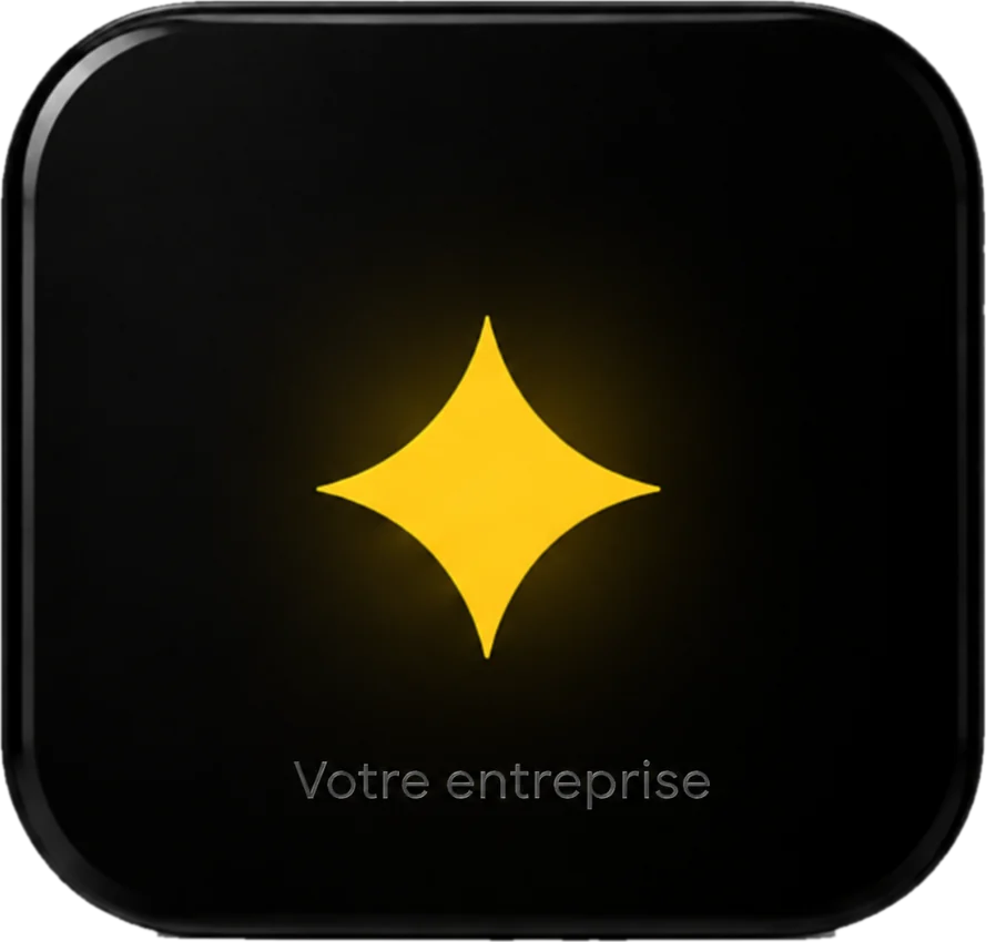 Badgeuse Pureclean vue de face : boîtier noir, étoile jaune lumineuse
